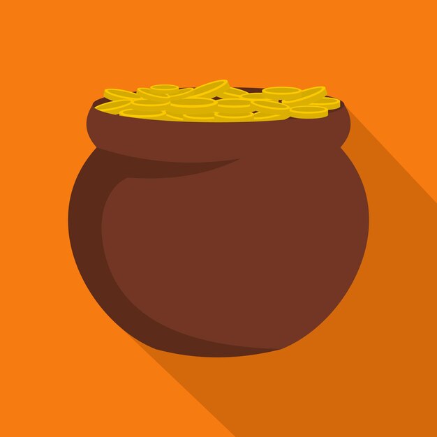 Icono de moneda de bote Ilustración plana del icono de vector de moneda de bote para web
