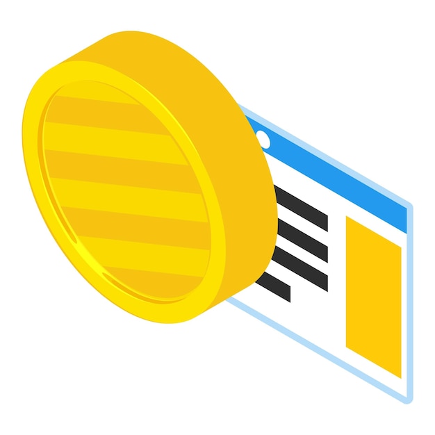 Icono de moneda digital Ilustración isométrica del icono de vector de moneda digital para web