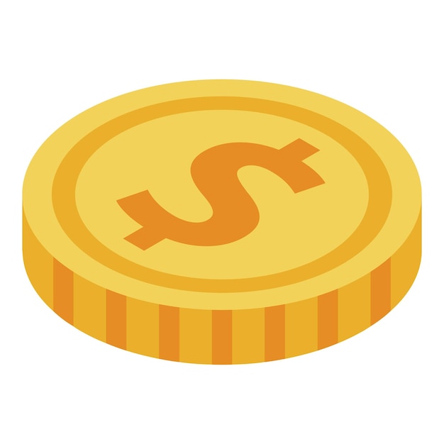 Icono de moneda de dólar Isométrico de icono de vector de moneda de dólar para diseño web aislado sobre fondo blanco