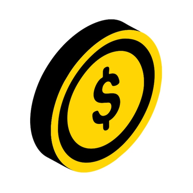 icono de moneda de dólar isométrico