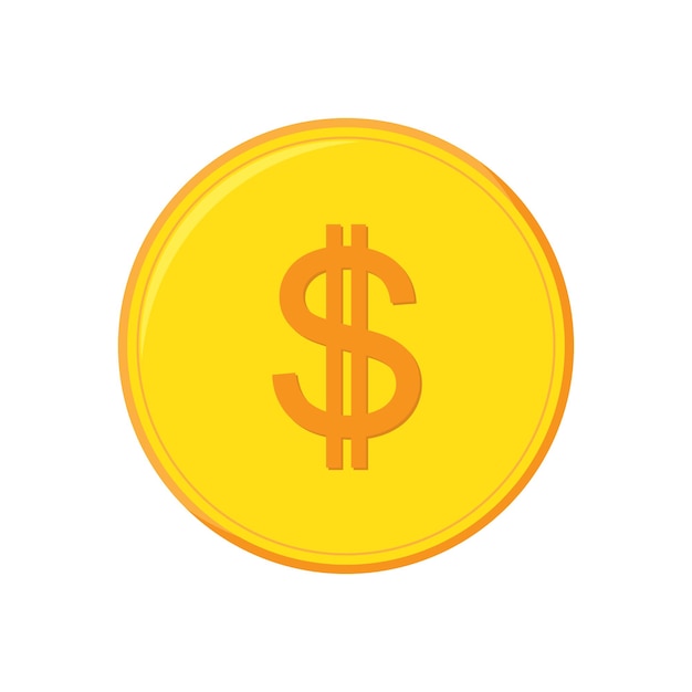 Icono de moneda de dólar vectorial. Símbolo de oro del dólar. Icono de moneda de dólar vectorial aislado. concepto de dinero