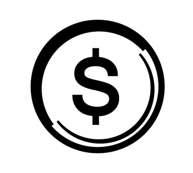 El icono de la moneda es el símbolo plano del dinero