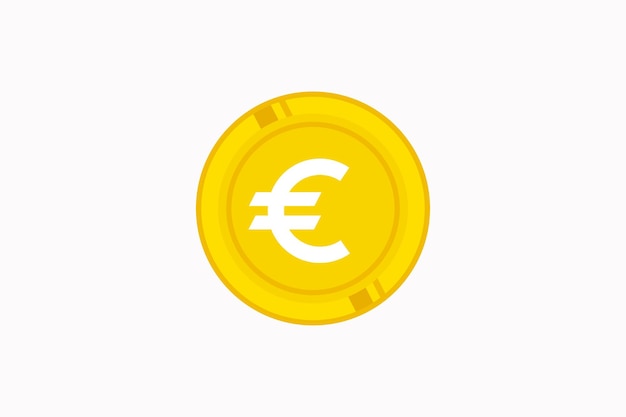 Vector icono de moneda euro aislado sobre fondo blanco