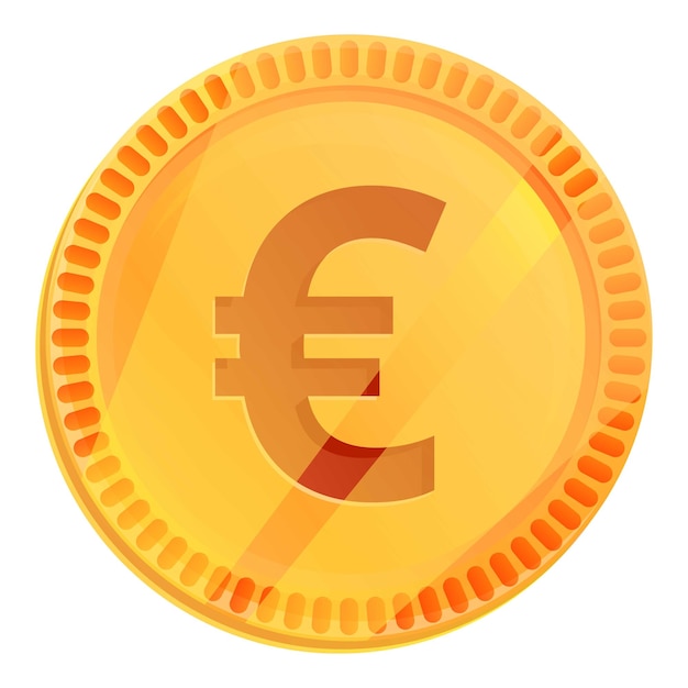Icono de moneda euro Caricatura de icono de vector de moneda euro para diseño web aislado sobre fondo blanco