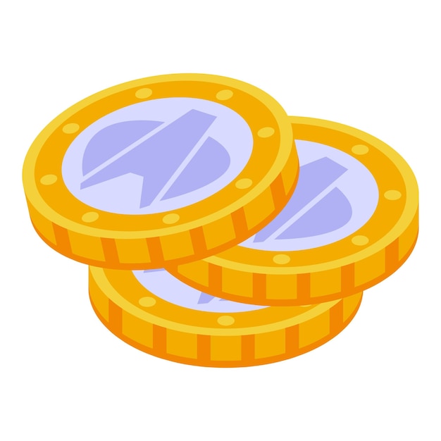 Icono de moneda euro vector isométrico Dinero oro Moneda en efectivo