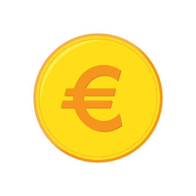 Icono de moneda de euro vectorial. símbolo de oro del dinero del euro. icono de moneda de euro vectorial aislado. concepto de dinero