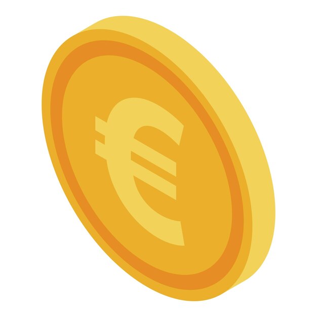Icono de moneda falsa euro Isométrico del icono de vector de moneda falsa euro para diseño web aislado sobre fondo blanco