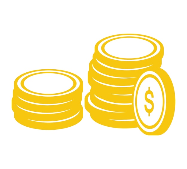 Icono de moneda de oro Diseño de dinero Símbolo plano de dólar de oro