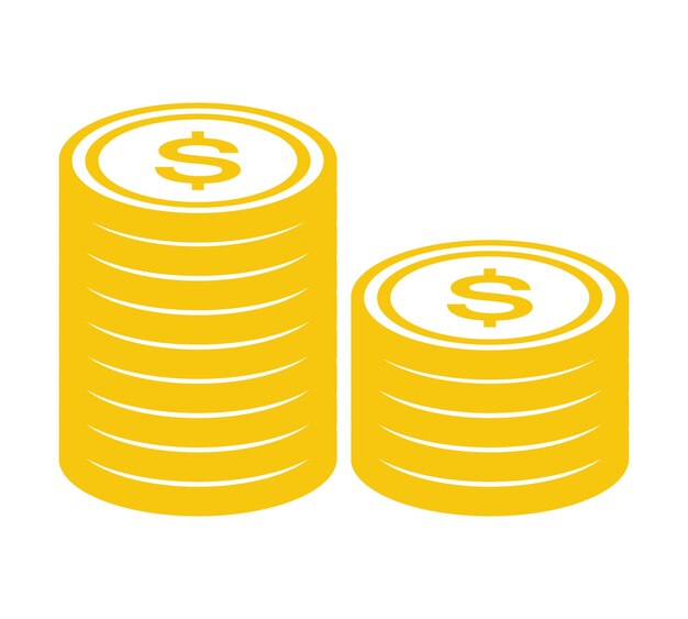Icono de moneda de oro Diseño de dinero Símbolo plano de dólar de oro