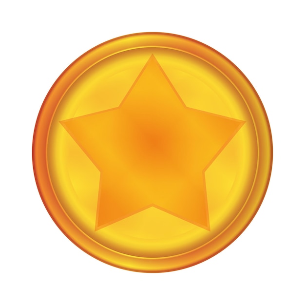 Vector icono de moneda de oro con estrella giratoria signo de dinero dorado éxito comercial ilustración vectorial colorida