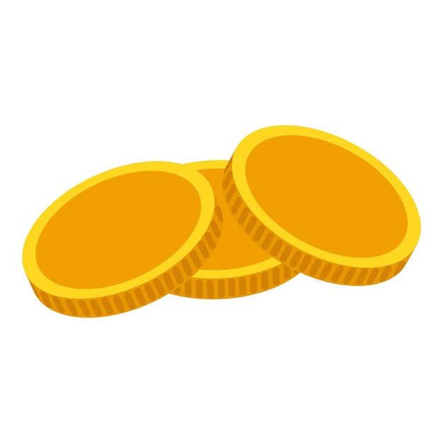 Icono de moneda de oro Ilustración isométrica del icono de vector de moneda de oro para web