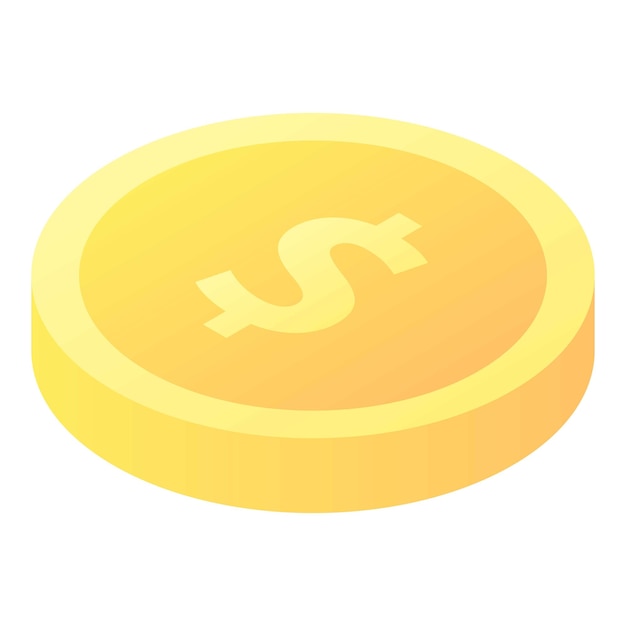 Icono de moneda de oro Isométrico de icono de vector de moneda de oro para diseño web aislado sobre fondo blanco
