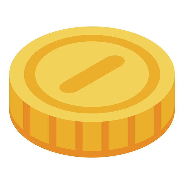 Icono de moneda de oro Isométrico de icono de vector de moneda de oro para diseño web aislado sobre fondo blanco