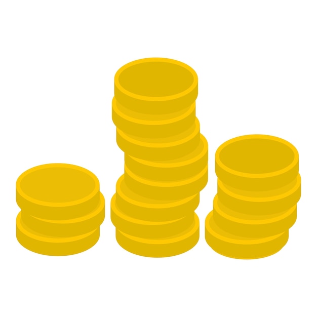 Vector icono de monedas de oro ilustración plana del ícono vectorial de las monedas de oro para la web