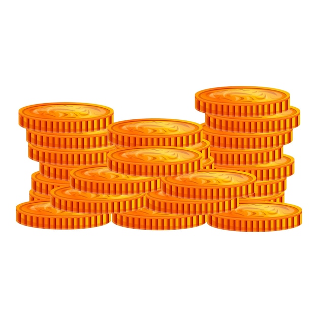 Icono de monedas de oro pirata Icono vectorial de monedas del oro pirata para el diseño web aislado sobre fondo blanco