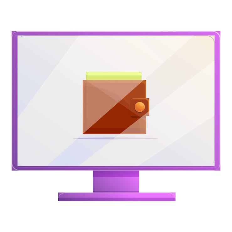 Vector icono de monetización de billetera en línea caricatura de icono de vector de monetización de billetera en línea para diseño web aislado sobre fondo blanco