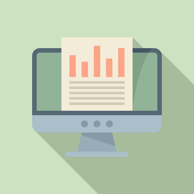 Icono de monitor de auditoría Ilustración plana del icono de vector de monitor de auditoría para diseño web