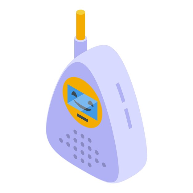 Icono de monitor de bebé vector isométrico Radio de teléfono para bebés Cuidado de intercomunicador