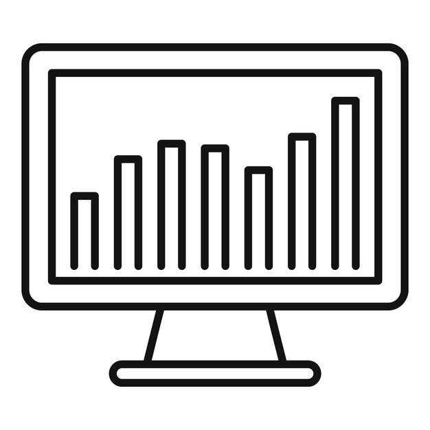 Icono de monitor de comercio de corredor Contorno Icono de vector de monitor de comercio de corredor para diseño web aislado sobre fondo blanco