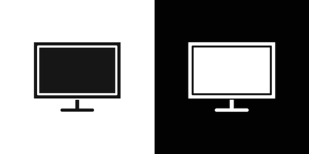Ícono de monitor de computadora Ilustración plana de línea delgada