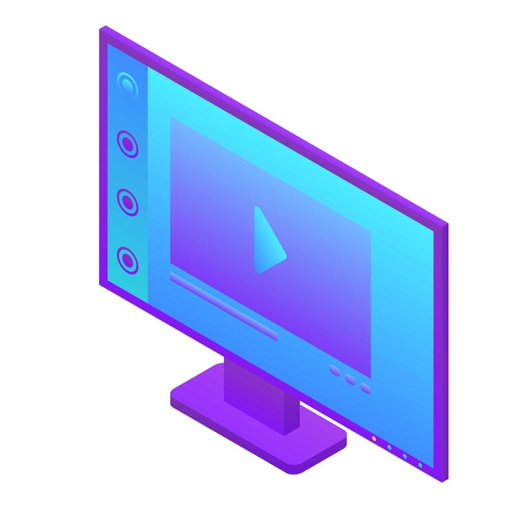 Vector icono de monitor de computadora isométrico del icono de vector de monitor de computadora para diseño web aislado sobre fondo blanco
