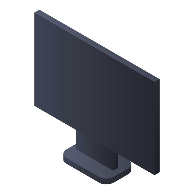 Vector icono de monitor de computadora isométrico del icono de vector de monitor de computadora para diseño web aislado sobre fondo blanco