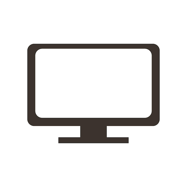 Icono de monitor de computadora de pantalla ancha aislado sobre fondo blanco símbolo de pc plana ilustración vectorial