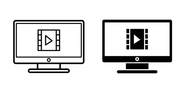 Icono de monitor de computadora Símbolo de PC plano Ilustración vectorial EPS10