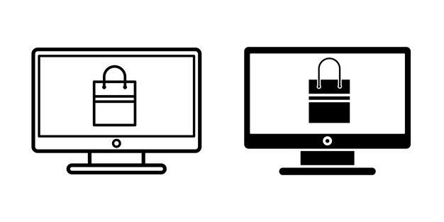 Icono de monitor de computadora Símbolo de PC plano Ilustración vectorial EPS10