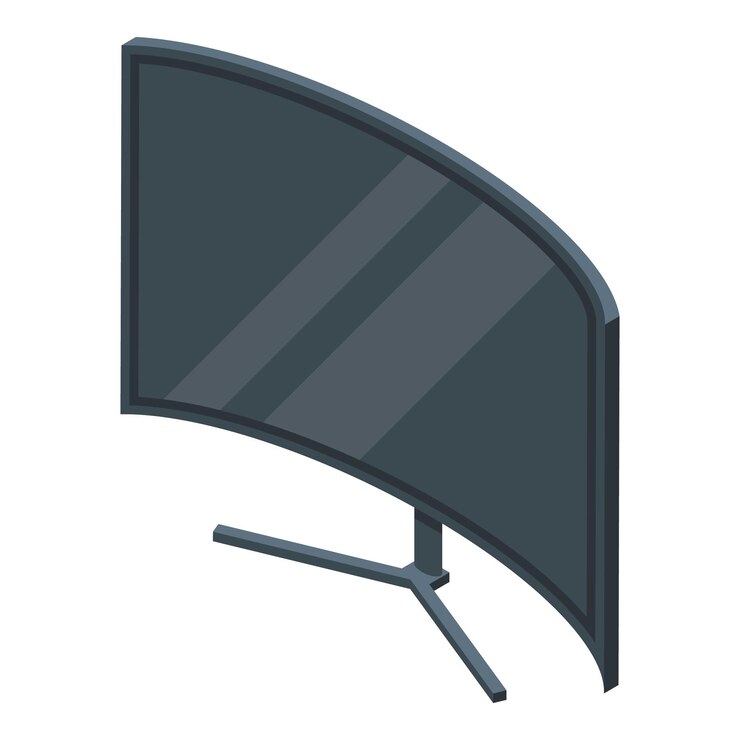Vector icono de monitor curvo isométrico del icono de vector de monitor curvo para diseño web aislado sobre fondo blanco