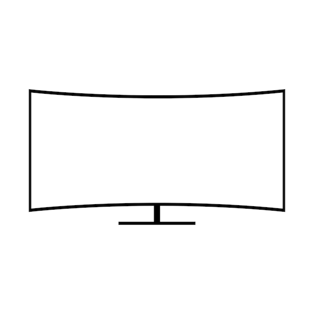 Ícono de monitor en el diseño plano de moda