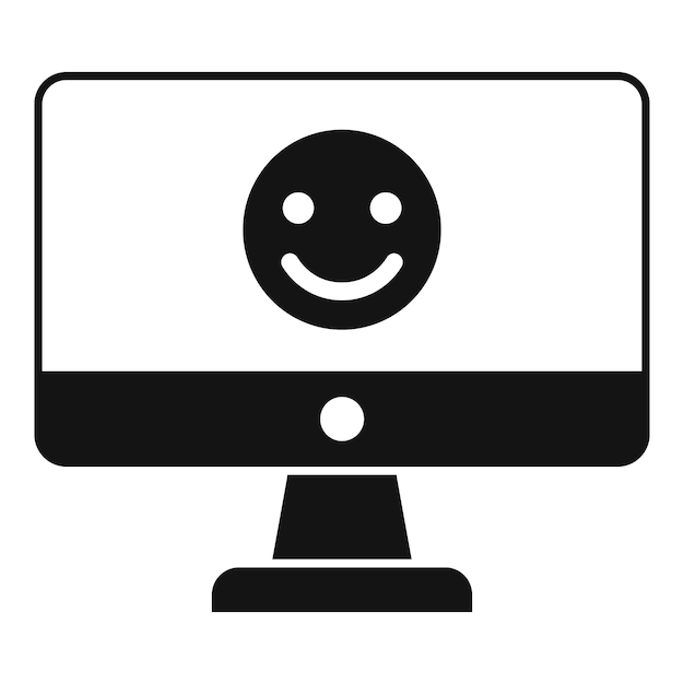 Vector icono de monitor emoji sonriente ilustración simple del icono de vector de monitor emoji sonriente para diseño web aislado sobre fondo blanco