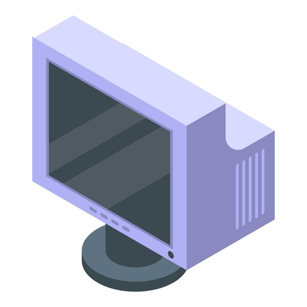 Icono de monitor Flatron Isométrico del icono de vector de monitor Flatron para diseño web aislado sobre fondo blanco