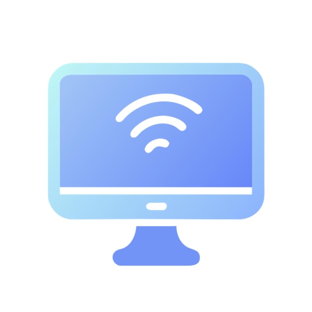 icono del monitor con formas de color gradiente