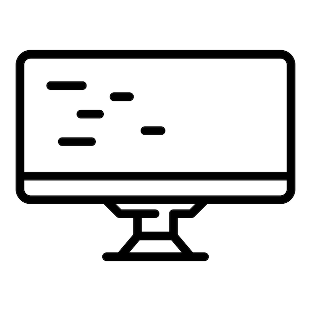 Icono de monitor LCD Icono de vector de monitor LCD de contorno para diseño web aislado sobre fondo blanco
