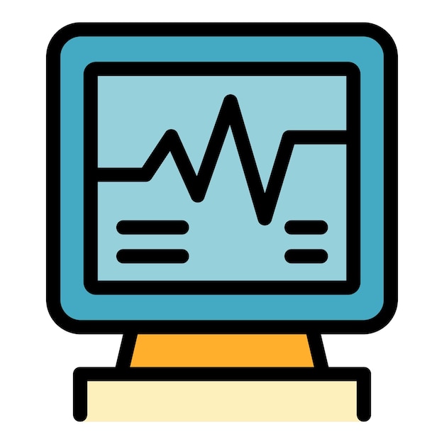 Vector el icono del monitor médico de frecuencia cardíaca es un icono vectorial de color plano aislado.