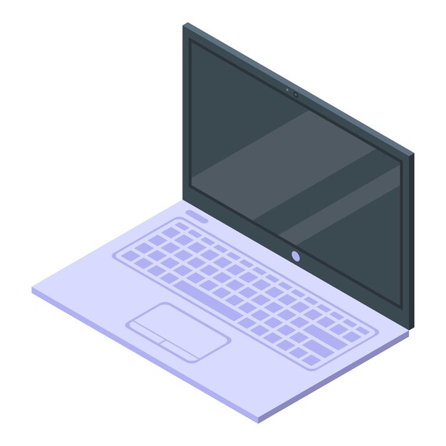 Icono de monitor portátil Isométrico del icono de vector de monitor portátil para diseño web aislado sobre fondo blanco