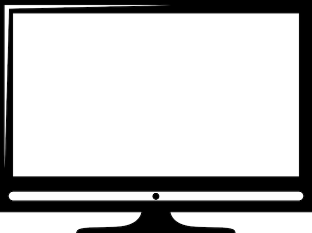 Icono de monitor de televisión moderno en estilo plano. Ilustración vectorial