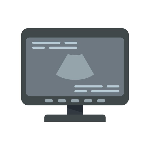 Vector icono de monitor de ultrasonido ilustración plana del icono de vector de monitor de ultrasonido aislado sobre fondo blanco