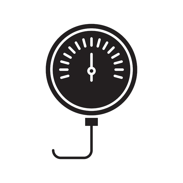 Ícono de monitoreo de la presión de los neumáticos Ilustración de línea delgada plana vectorial