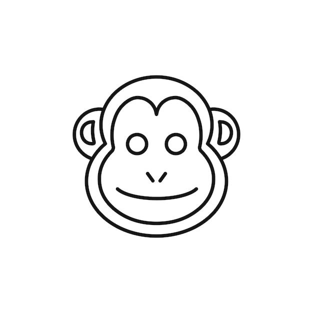 El icono del mono aislado sobre un fondo blanco