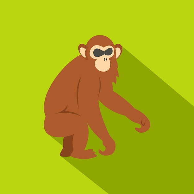 Icono de mono de hoja oscura. Ilustración plana del icono de vector de mono de hoja oscura para web