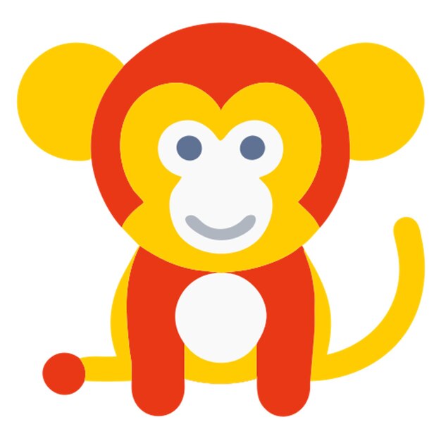 icono de mono lindo con formas de colores