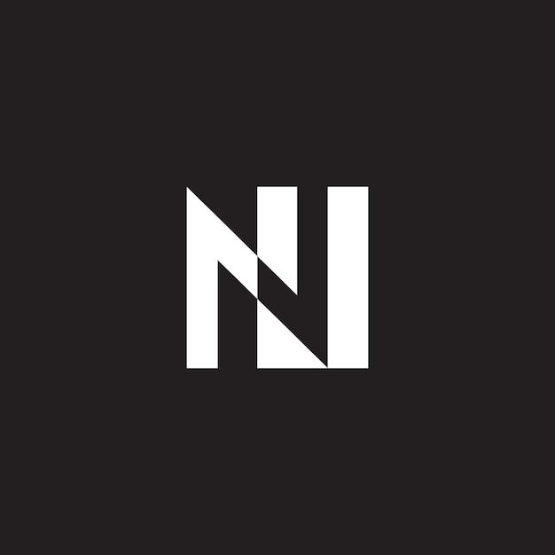 Icono de monograma basado en la inicial del logotipo de la letra N