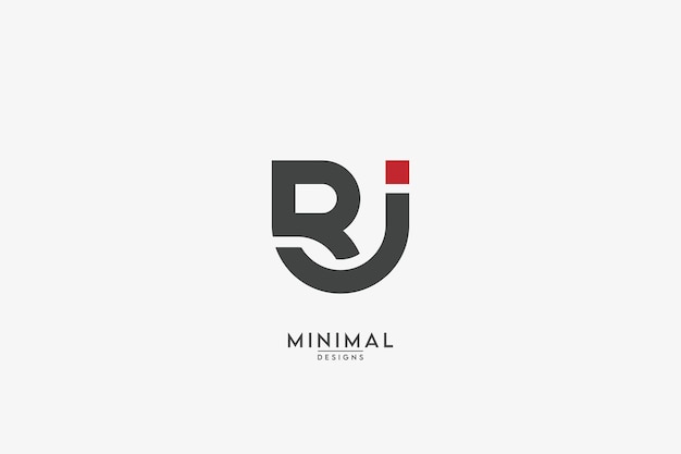 Icono de monograma de logotipo de letras RJ JR RJ abstracto