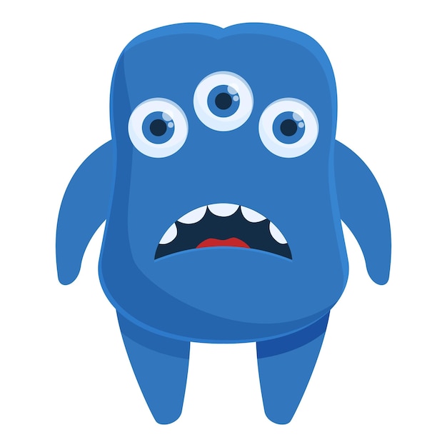 El icono del monstruo alienígena azul es el vector de dibujos animados Baby Gremlin