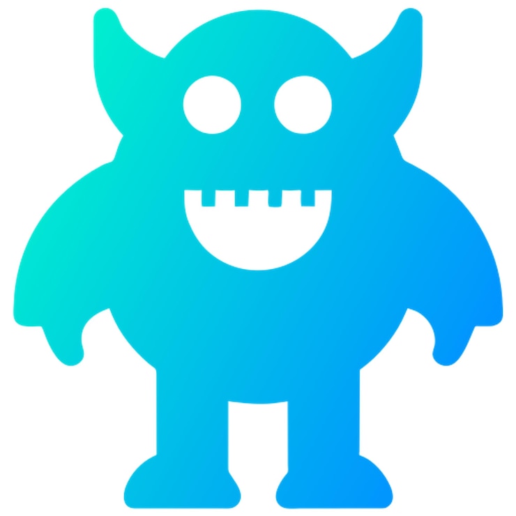 Vector el icono del monstruo azul