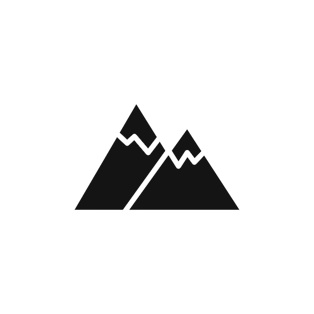 Icono de montaña aislado en fondo blanco