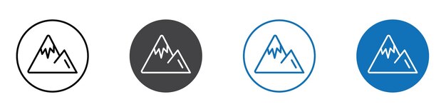 El icono de la montaña es plano y se puede editar.