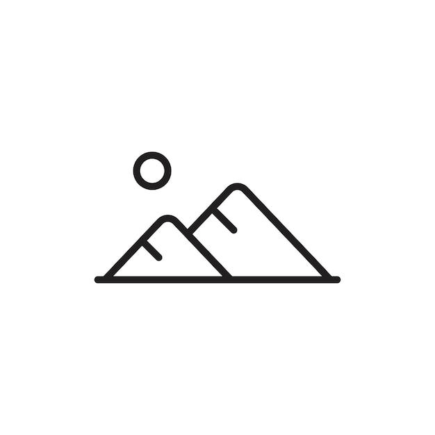 El icono de la montaña establece el signo de contorno